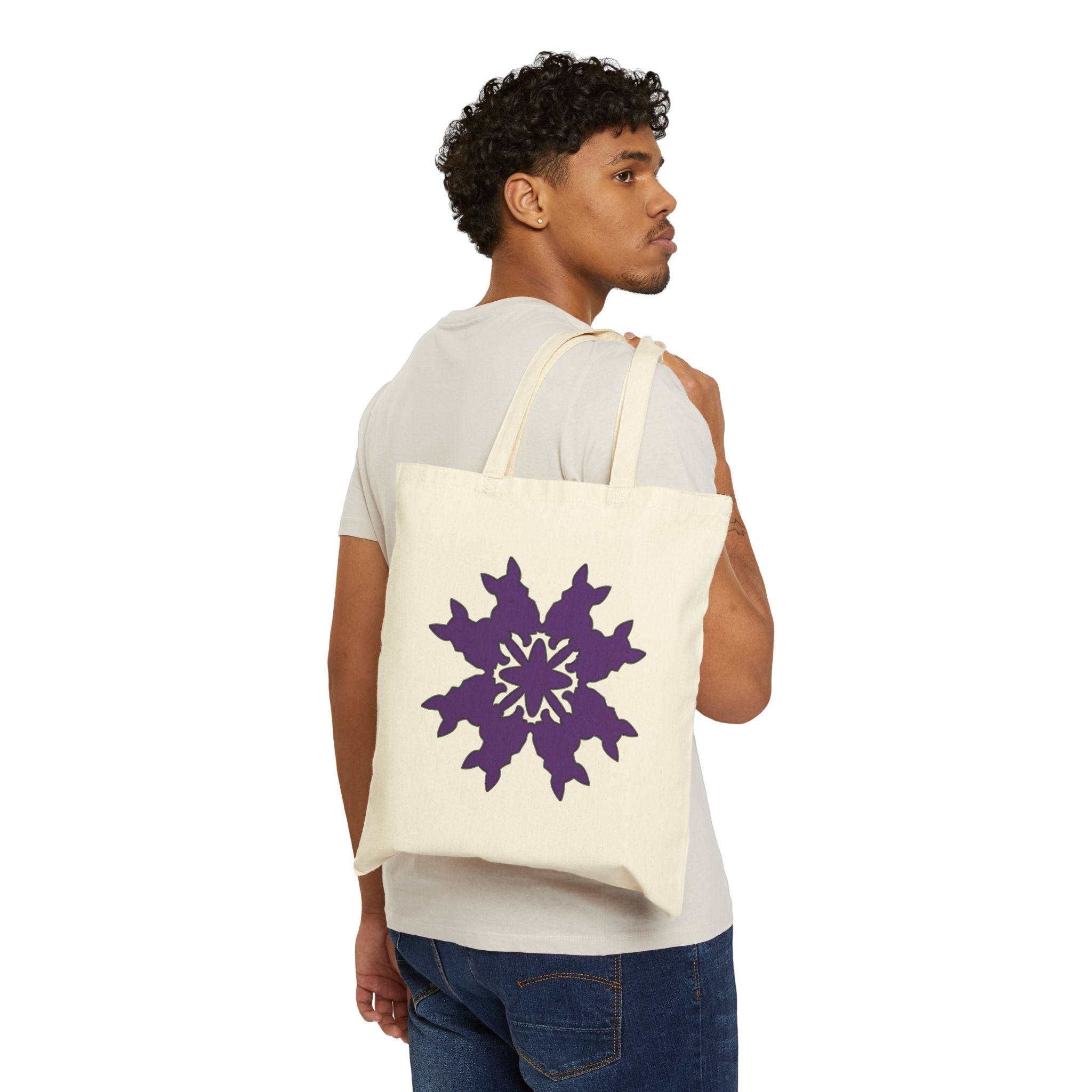 Corgi Quilt, Stylish Cotton Canvas Tote Bag for Pet Lovers, Shopping, Eco-Friendly, Gift for Corgi Owners, Easter Bag, Floral Design