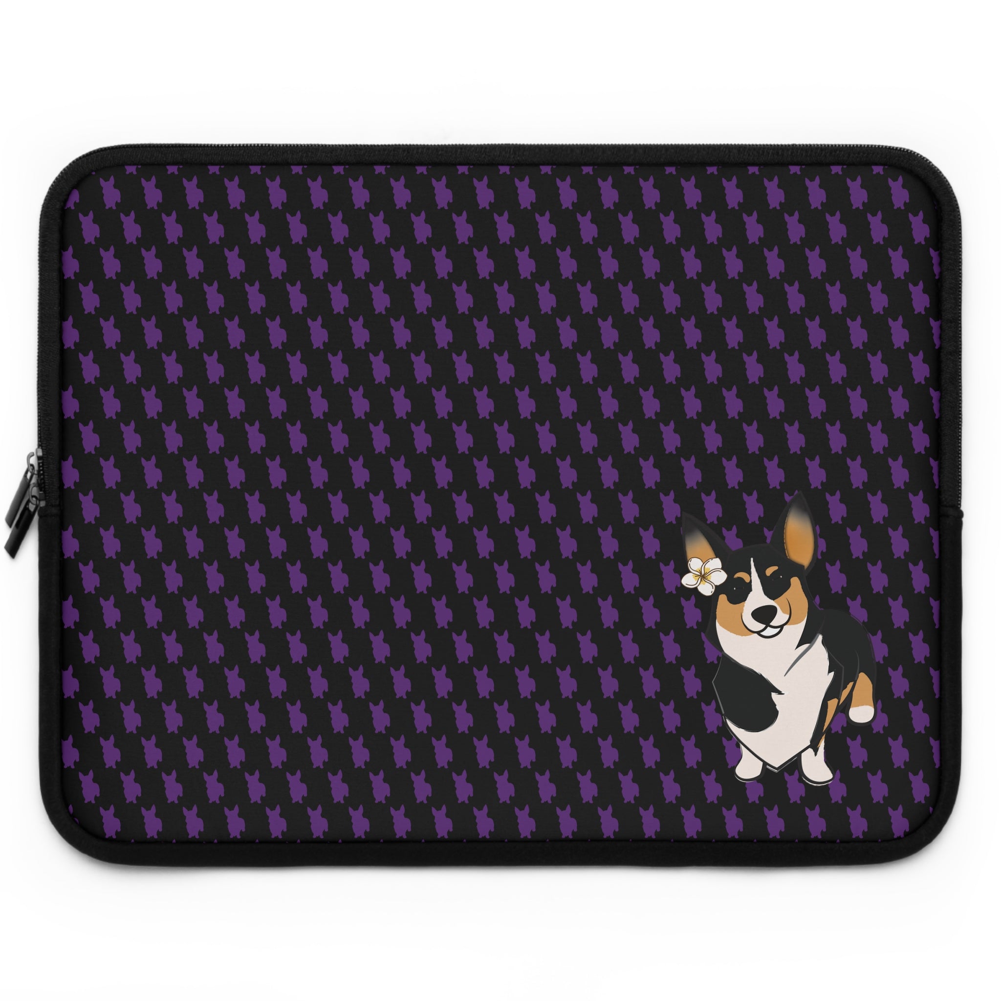 Disapproving with Flower Corgi Laptop Sleeve