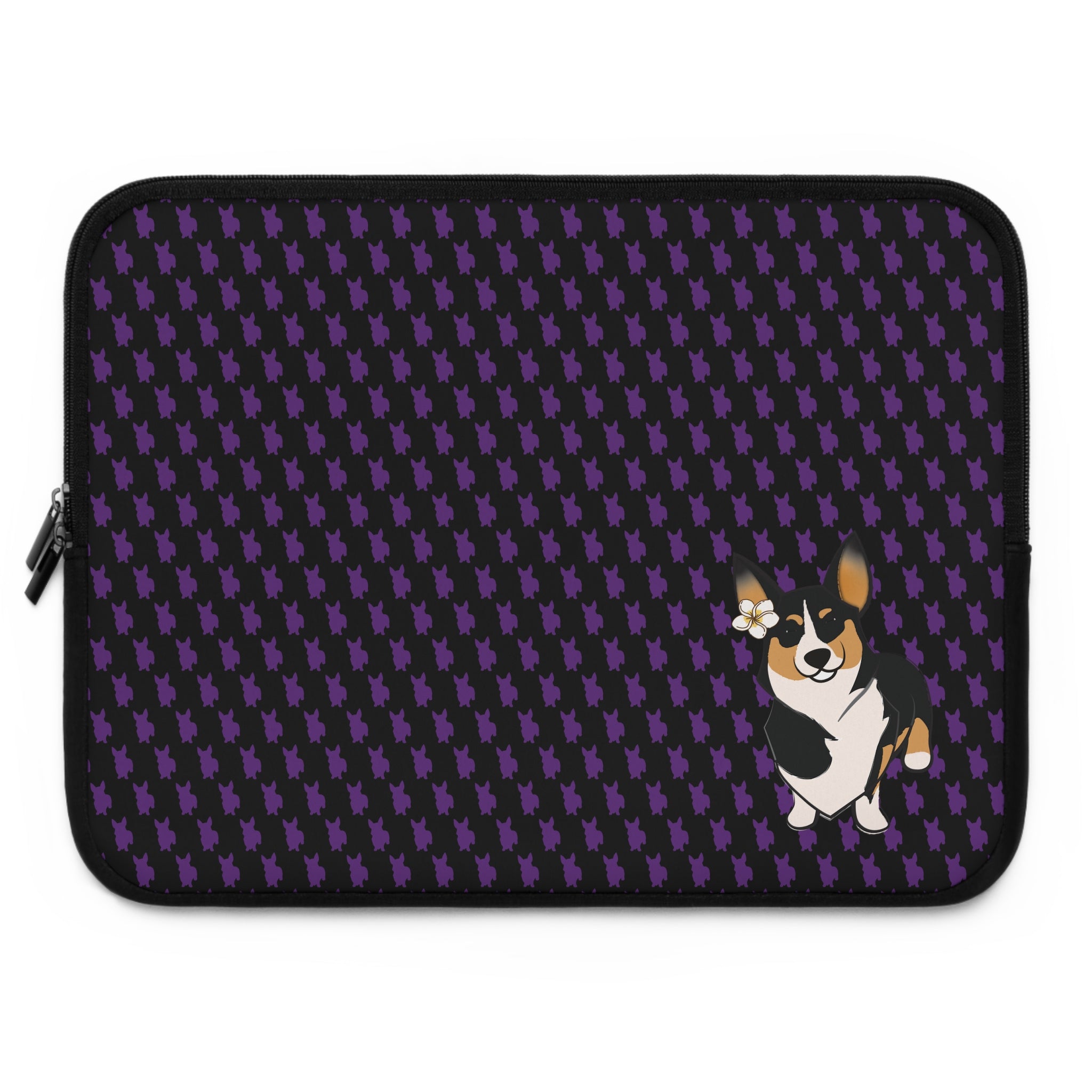 Disapproving with Flower Corgi Laptop Sleeve